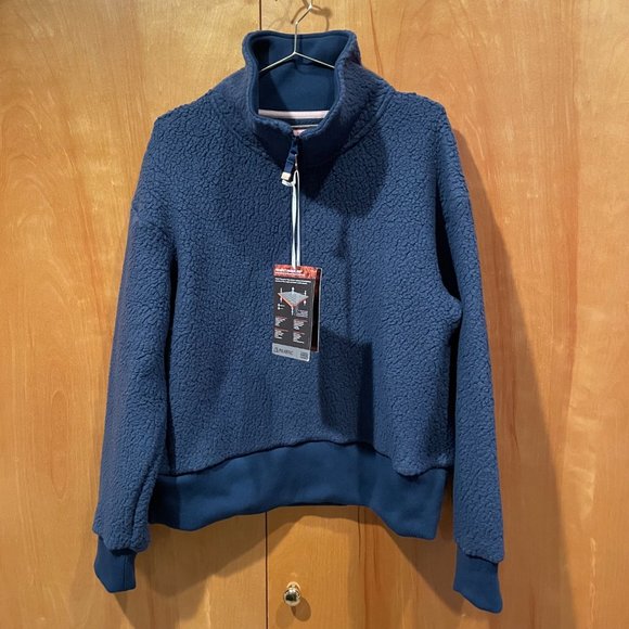 NWT IVL Keep It Toasty Polartec Half Zip Pullover Sherpa Fleece Jacket in‎ Navy